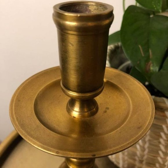 Mid Century Modern Brass Candlestick - MCM brass candlestick - Picture 5 of 7